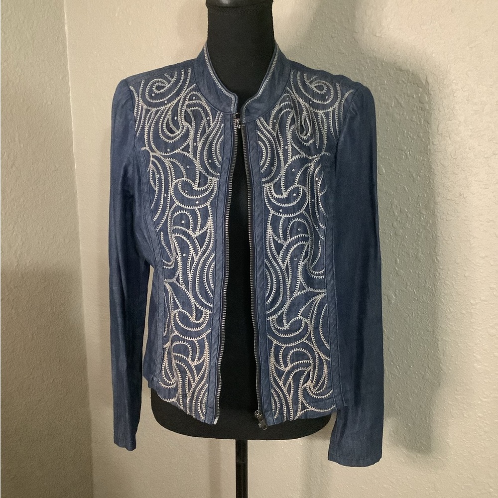 REBA Blue Embroidered‎ Jean Jacket